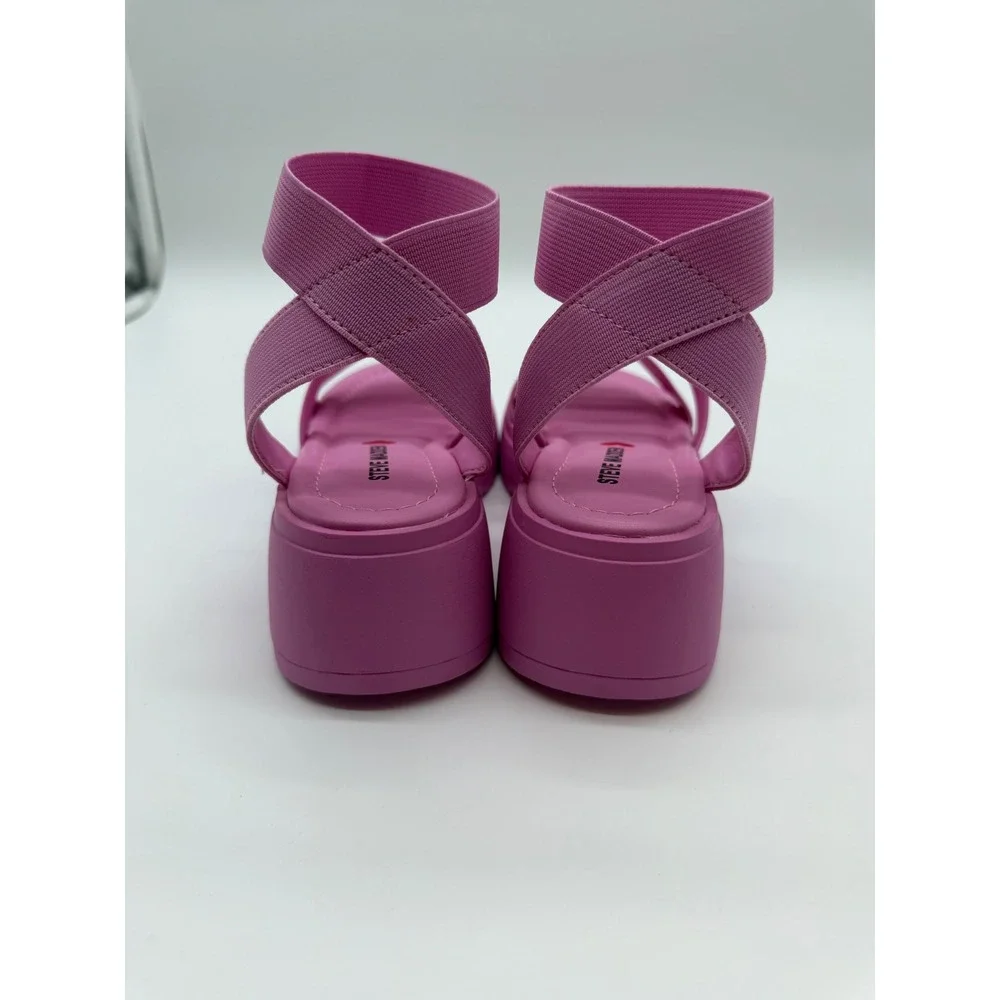 Steve Madden JSAMMIE Pink Platform Elastic Strap Sandals Kids Size‎ 13